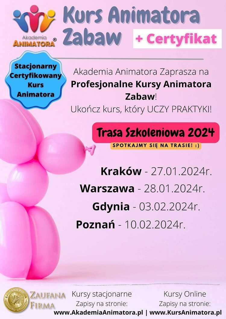 Kurs Animatora 2024 - AkademiaAnimatora.pl